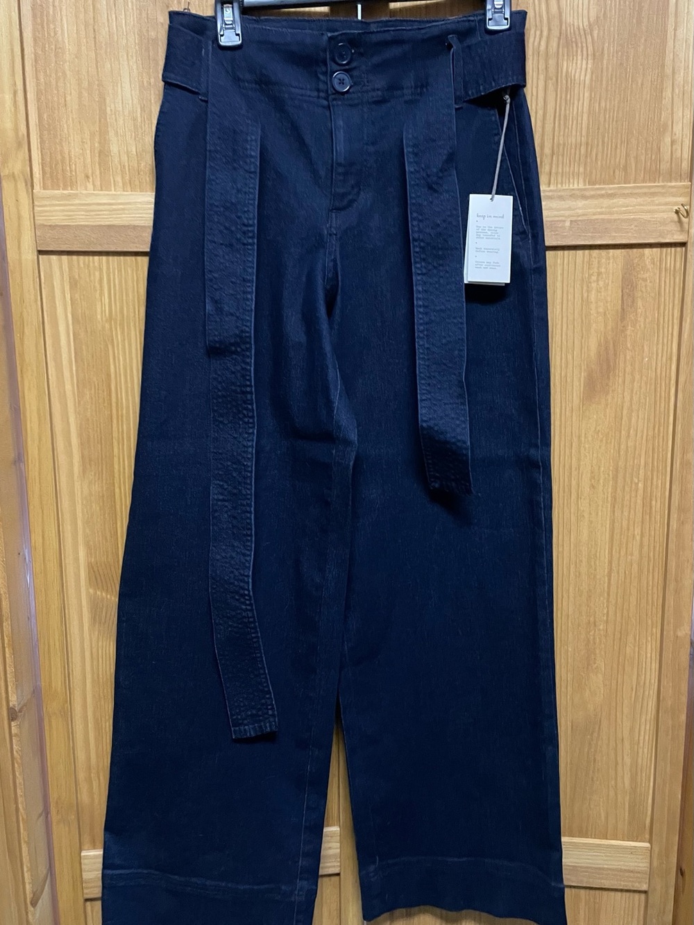 Women’s Wide-Leg Dark Rinse Jeans with Self Belt by a new day